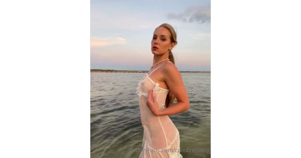 Caroline Zalog Leak Beach Wet See Through Video Porn Cambeauties