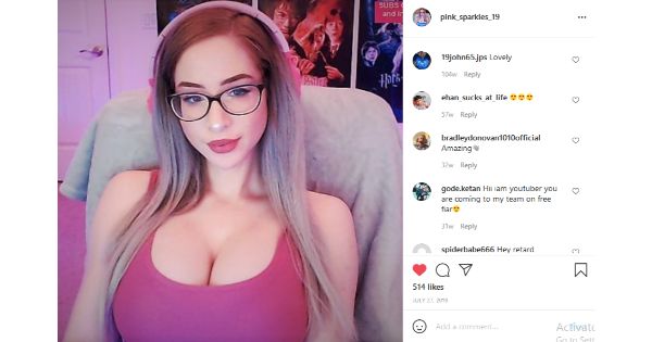 Pink sparkles twitch tits