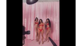 Kylie Jenner Nude Lingerie Skims BTS Video