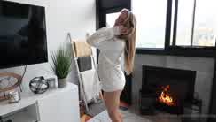 Caroline Zalog Fireplace POV Tease Video Leaked